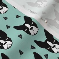 boston terriers // mint small dog print dog breed fabric cute dogs