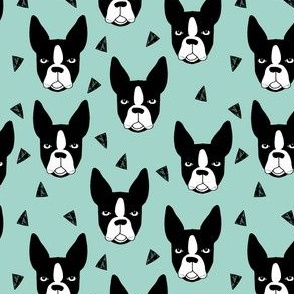 boston terriers // mint small dog print dog breed fabric cute dogs