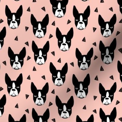 boston terrier // cute boston terriers pink girls sweet dog breed fabric