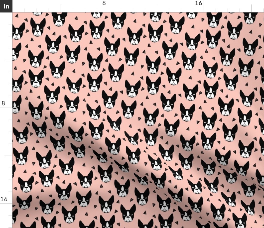 boston terrier // cute boston terriers pink girls sweet dog breed fabric