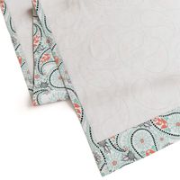 Paisley in mint and coral