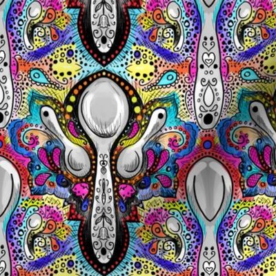 spoon damask colorful bright