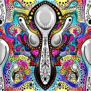 spoon damask colorful bright