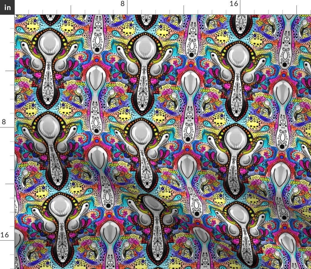 spoon damask colorful bright