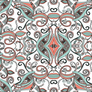 Spoonflower_-_mint__coral_b_w_finished