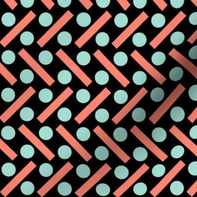 The long division: mint + coral chevrons (limited palette)  by Su_G_©SuSchaefer