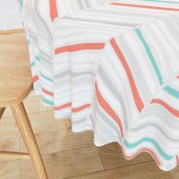 Herringbone Hues of Coral & Aqua by Friztin