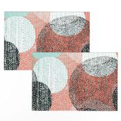 Mandalas in Mint, Coral, Black and White by Friztin