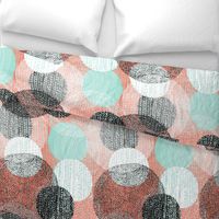 Mandalas in Mint, Coral, Black and White by Friztin