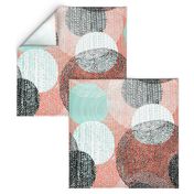 Mandalas in Mint, Coral, Black and White by Friztin