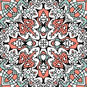 Doodle4 Mint and Coral 01 - 6 in.