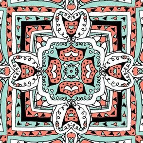 Doodle4 mint and coral 03 6 in