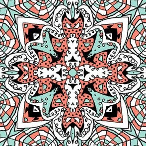 Doodle4 coral and mint 04 6 in