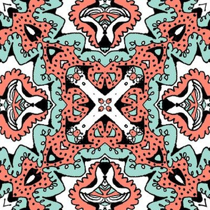 Doodle4 coral and mint 05 8 in
