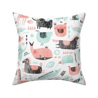 coral mint animal party | big