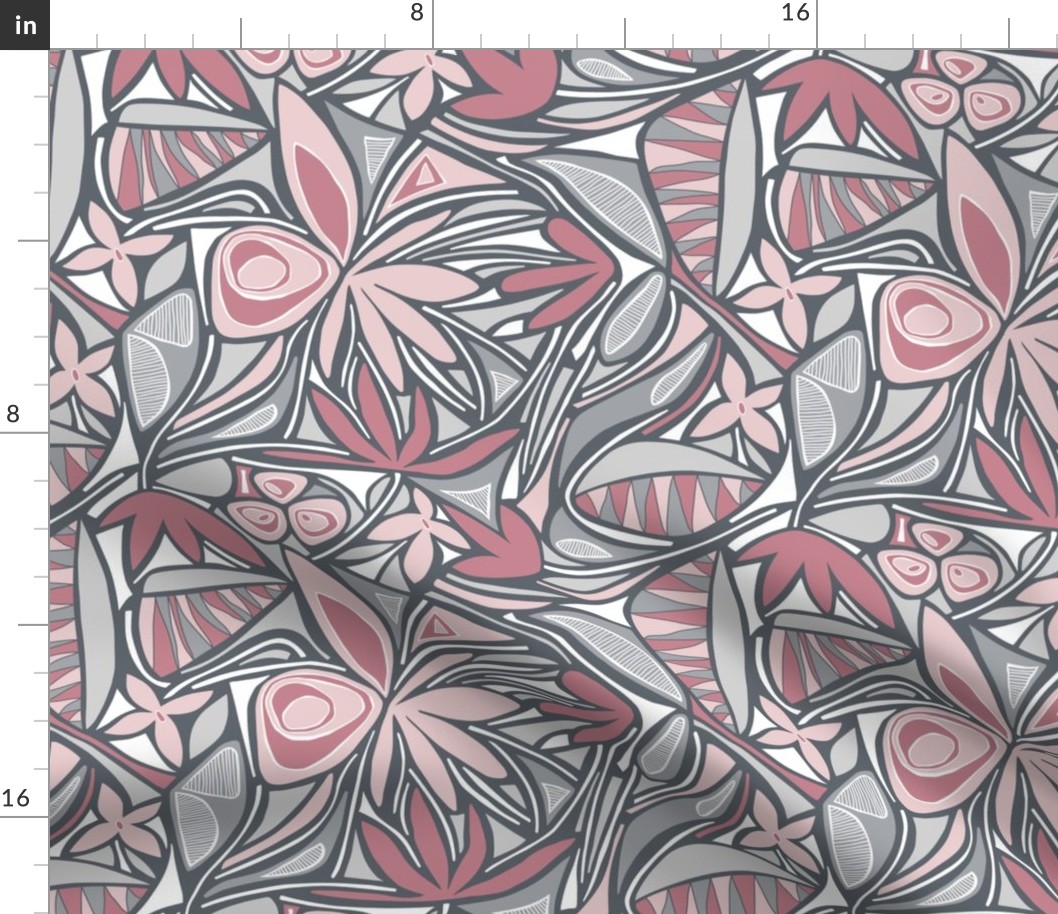 Floral Bliss (Pink and Gray)
