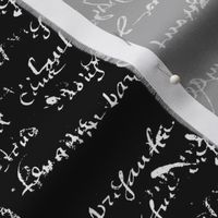 Black and white French script