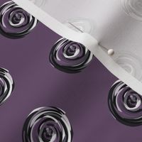 Swirled Gray and White Dots on Plum Purple