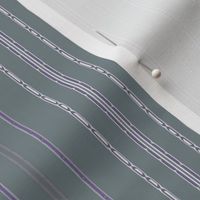 Narrow Purple Stripes on Sage Green