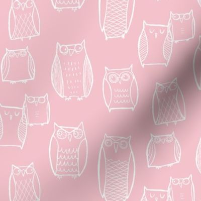 "Little" Night Owl Pink/White