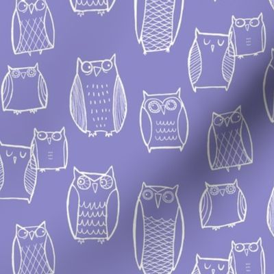 "Little" Night Owl Lavender/White