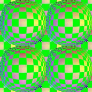 Wow! Neon Chartreuse Checkerboard