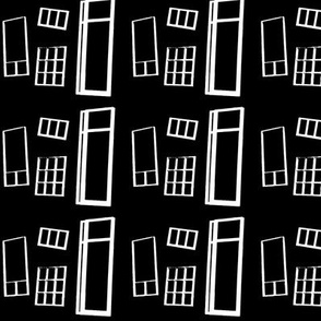 Black and white abstract windows