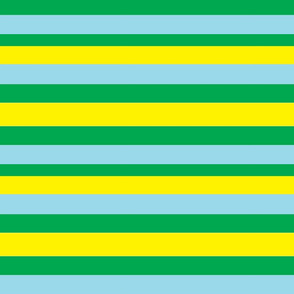 Wide Stripes - Blue, Green, and Yellow