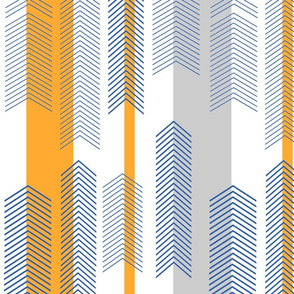 chevron stripe in tangerine & bluetangerine_navygray