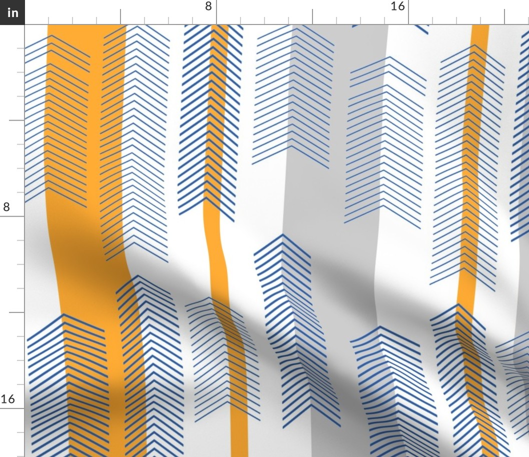 chevron stripe in tangerine & bluetangerine_navygray