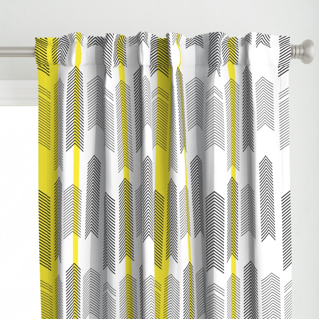 chevron stripe in yellow & gray