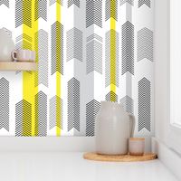 chevron stripe in yellow & gray