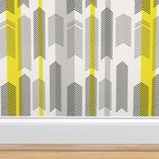 chevron stripe in yellow & gray