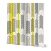 chevron stripe in yellow & gray