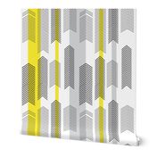 chevron stripe in yellow & gray