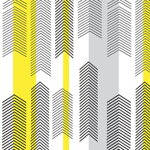 chevron stripe in yellow & gray