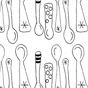 Black & White Spoon Doodles