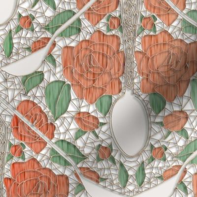 Spoon Damask on Lace 2