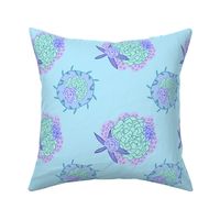 Blue Creepy Floral Pattern