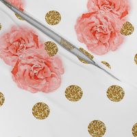 Watercolor Roses on Gold Glitter