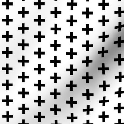 black and white plus swiss cross monochrome minimal bw - half-size