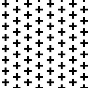 black and white plus swiss cross monochrome minimal bw - half-size