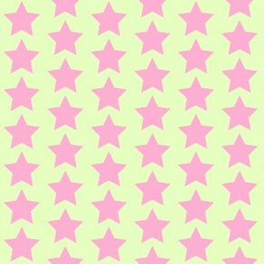 Pink star on yellow green background