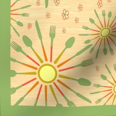 Utensil Stars Tea Towel