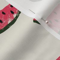 Watermelon Fabric on Cream