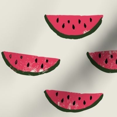 Watermelon Fabric on Cream