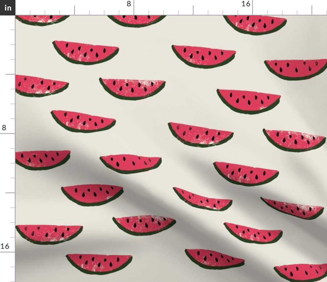 Watermelon Fabric on Cream