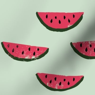 Watermelon Fabric on Green