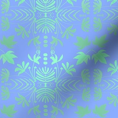 REVISED C-PERIWINKLE BLUE AND GREEN DAMASK 