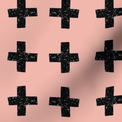 Black glitter crosses